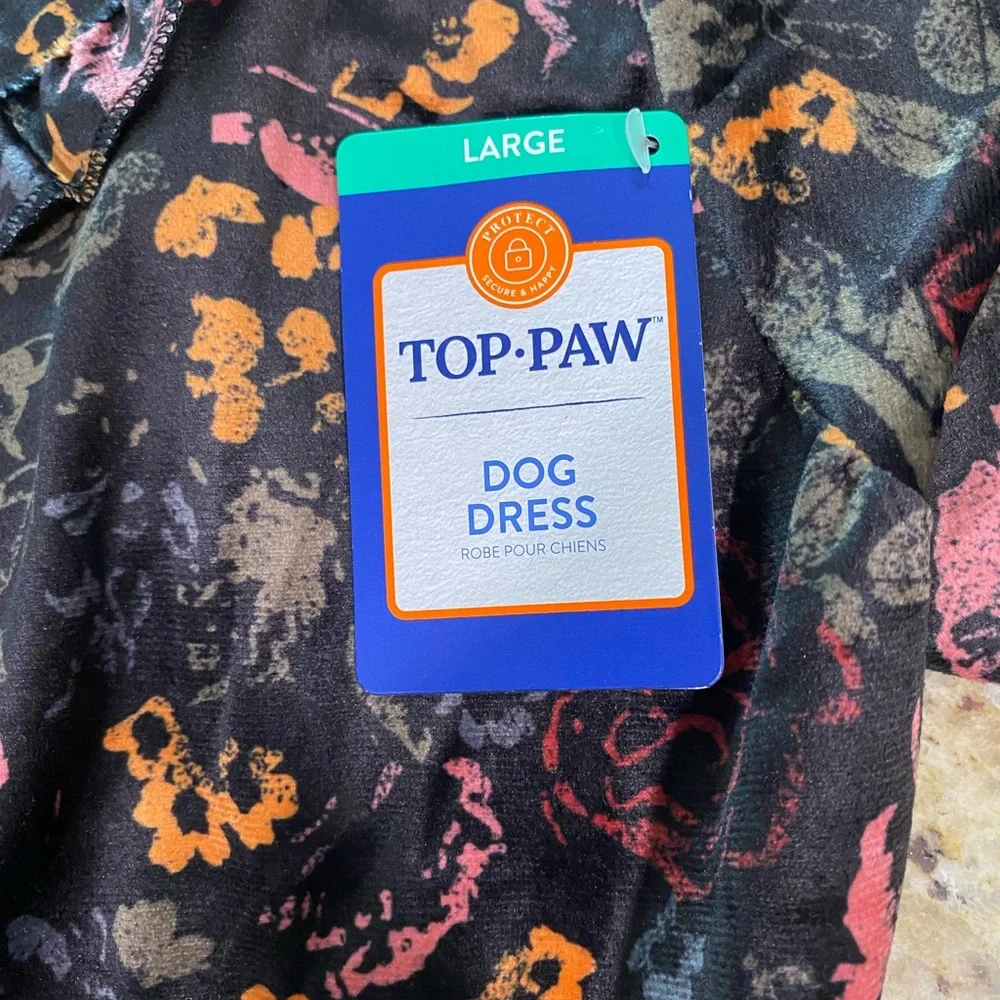 NWT Top Paw Dog Pet Dress Floral Velvet L